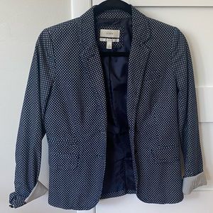 Blue polka dotted Jcrew blazer